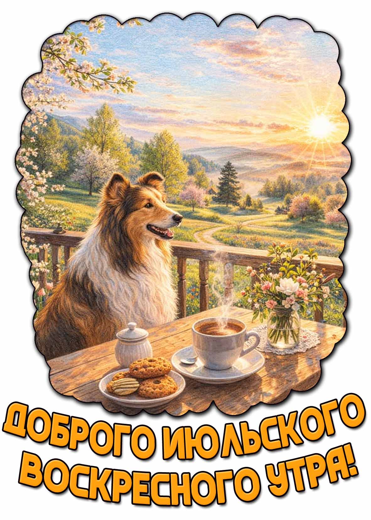 Открытка доброго июльского воскресного утра