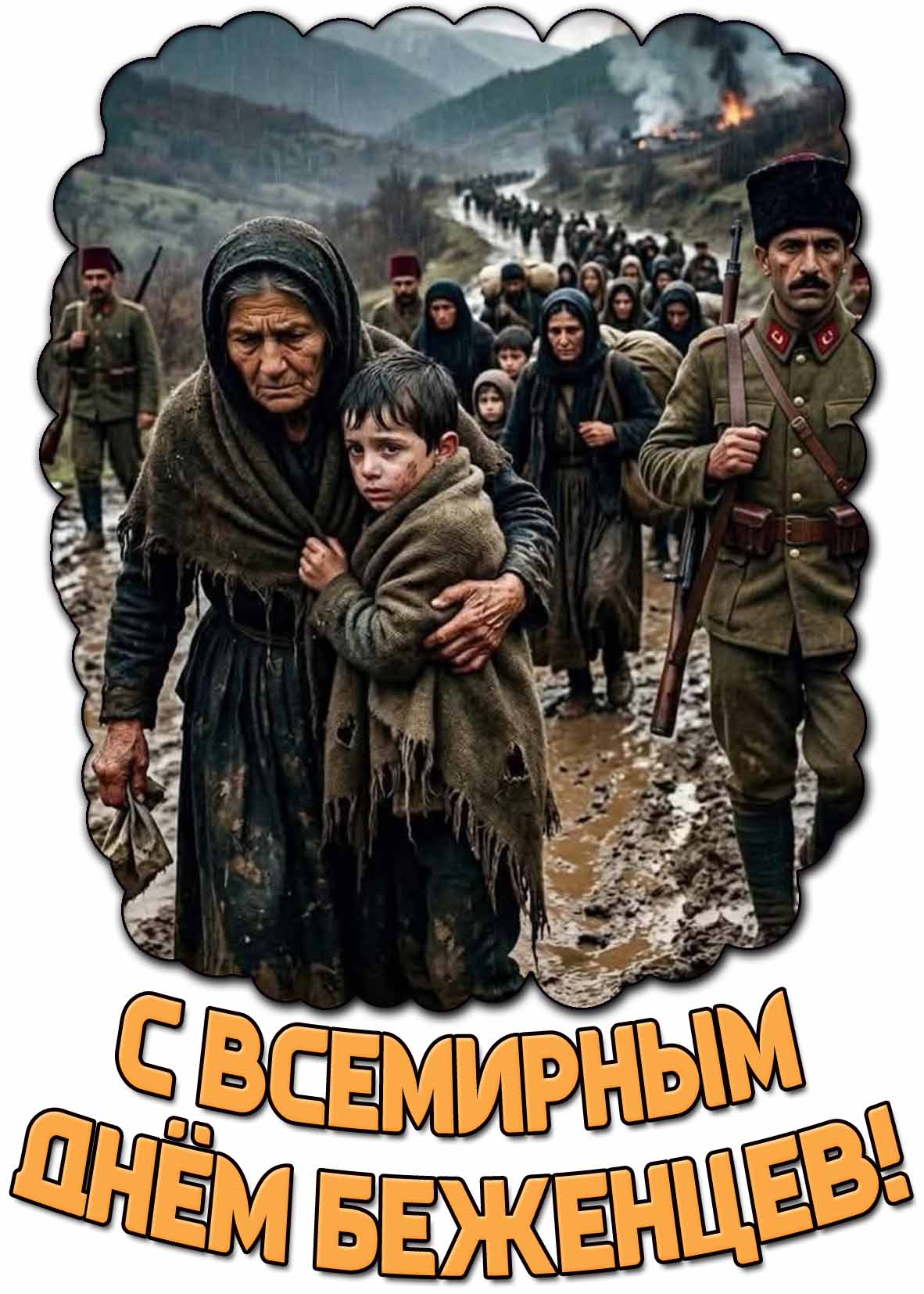 С Всемирным днём беженцев! - грустная открытка