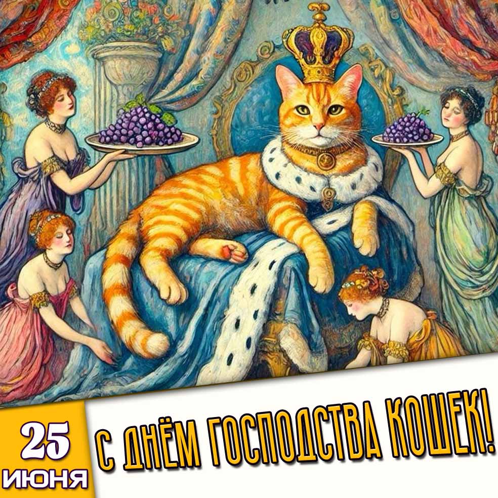Картинка 25 июня - с днём господства кошек!