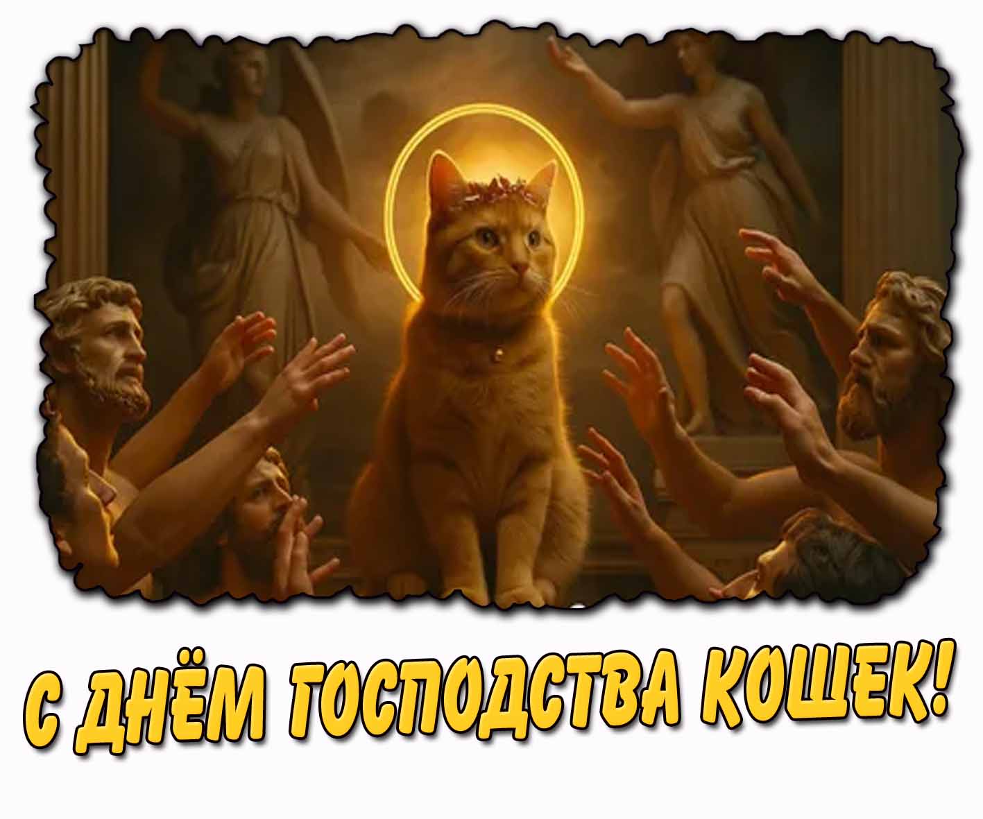 Креативная картинка с днём господства кошек