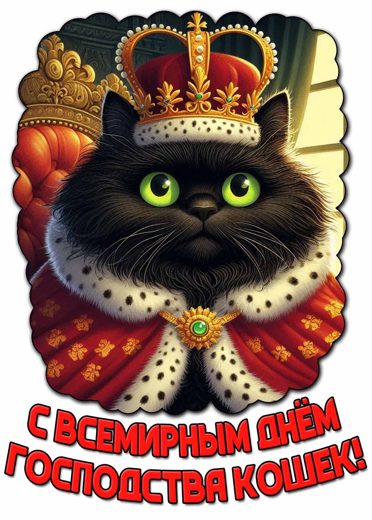 Картинка с Всемирным днём господства кошек