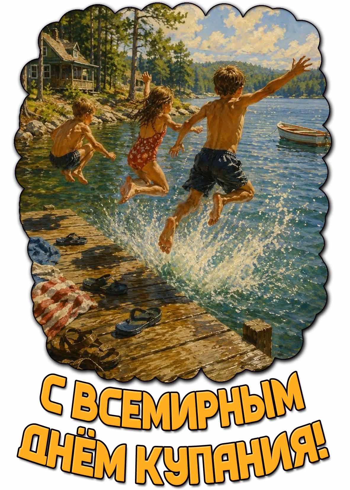 Картинка с Всемирным днём купания