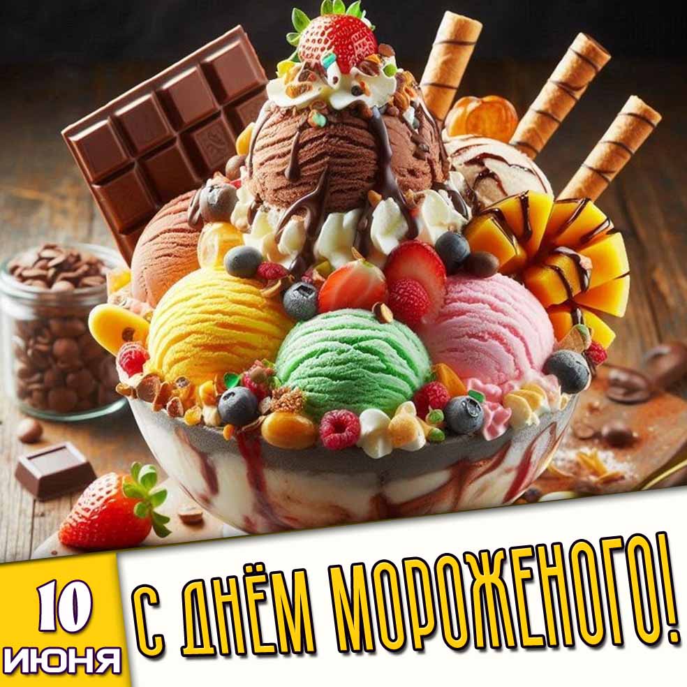Картинка 10 июня - с днём мороженого!