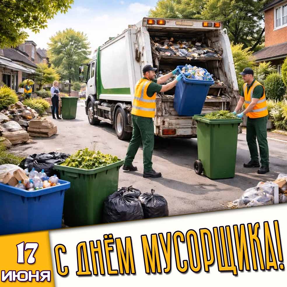 Картинка 17 июня - с днём мусорщика!