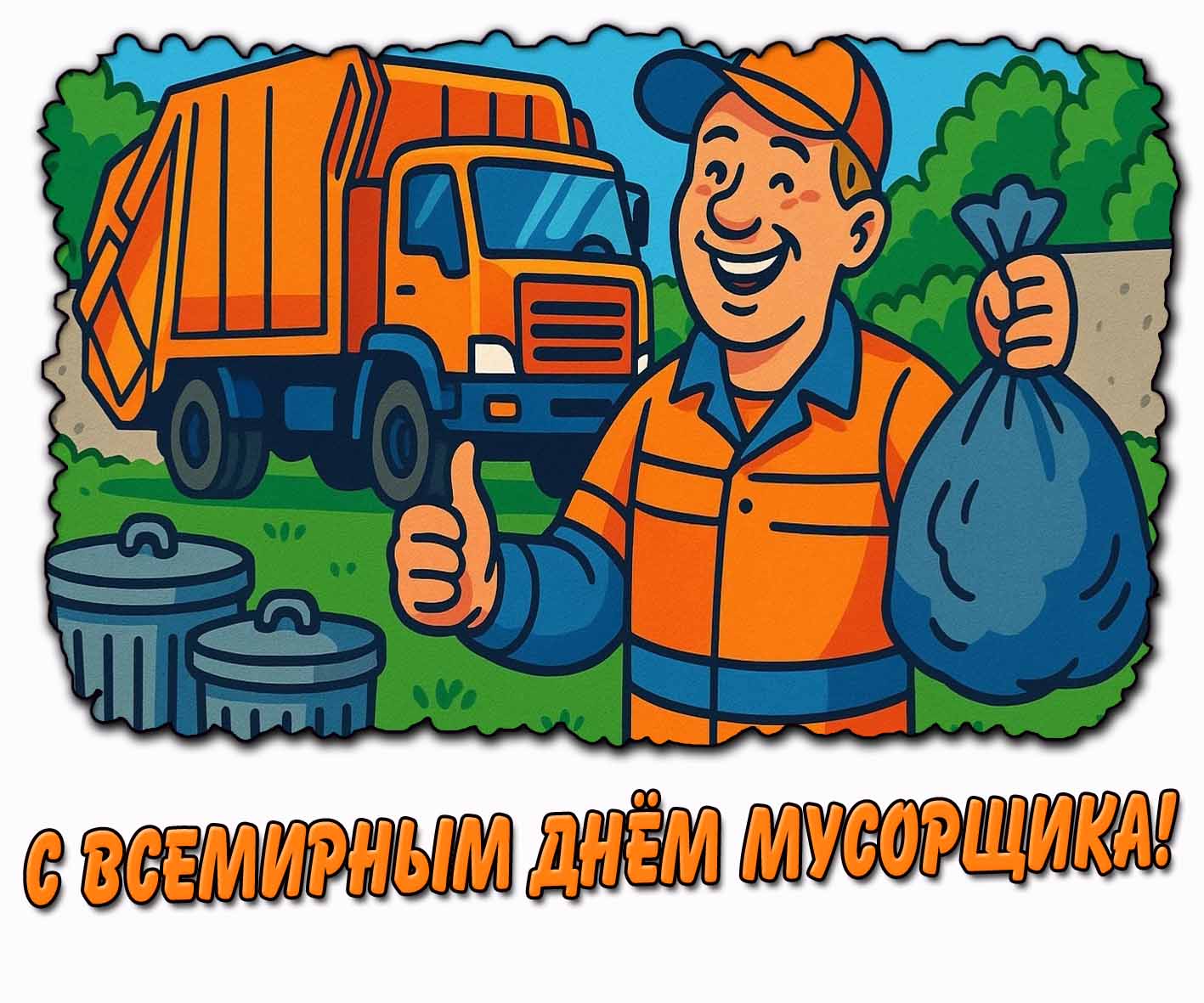 Прикольная картинка с Всемирным днём мусорщика