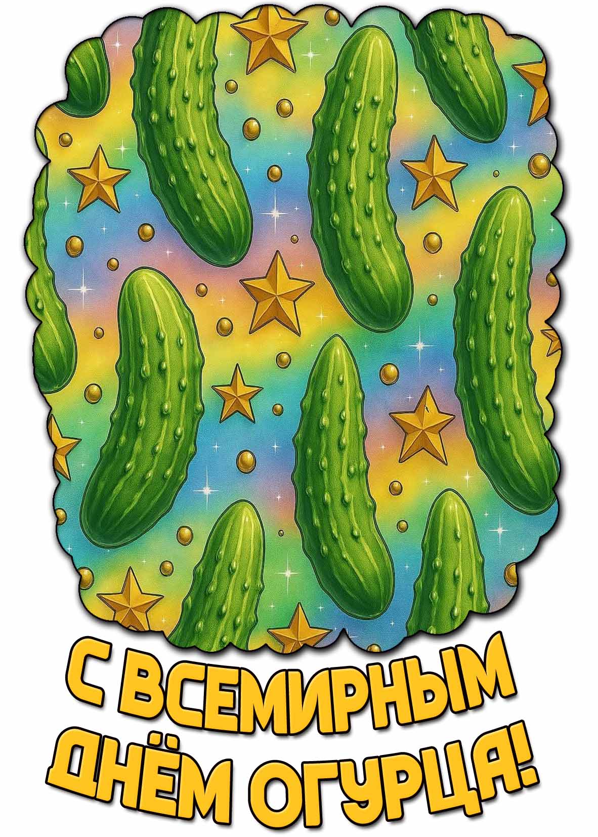 Открытка с Всемирным днём огурца
