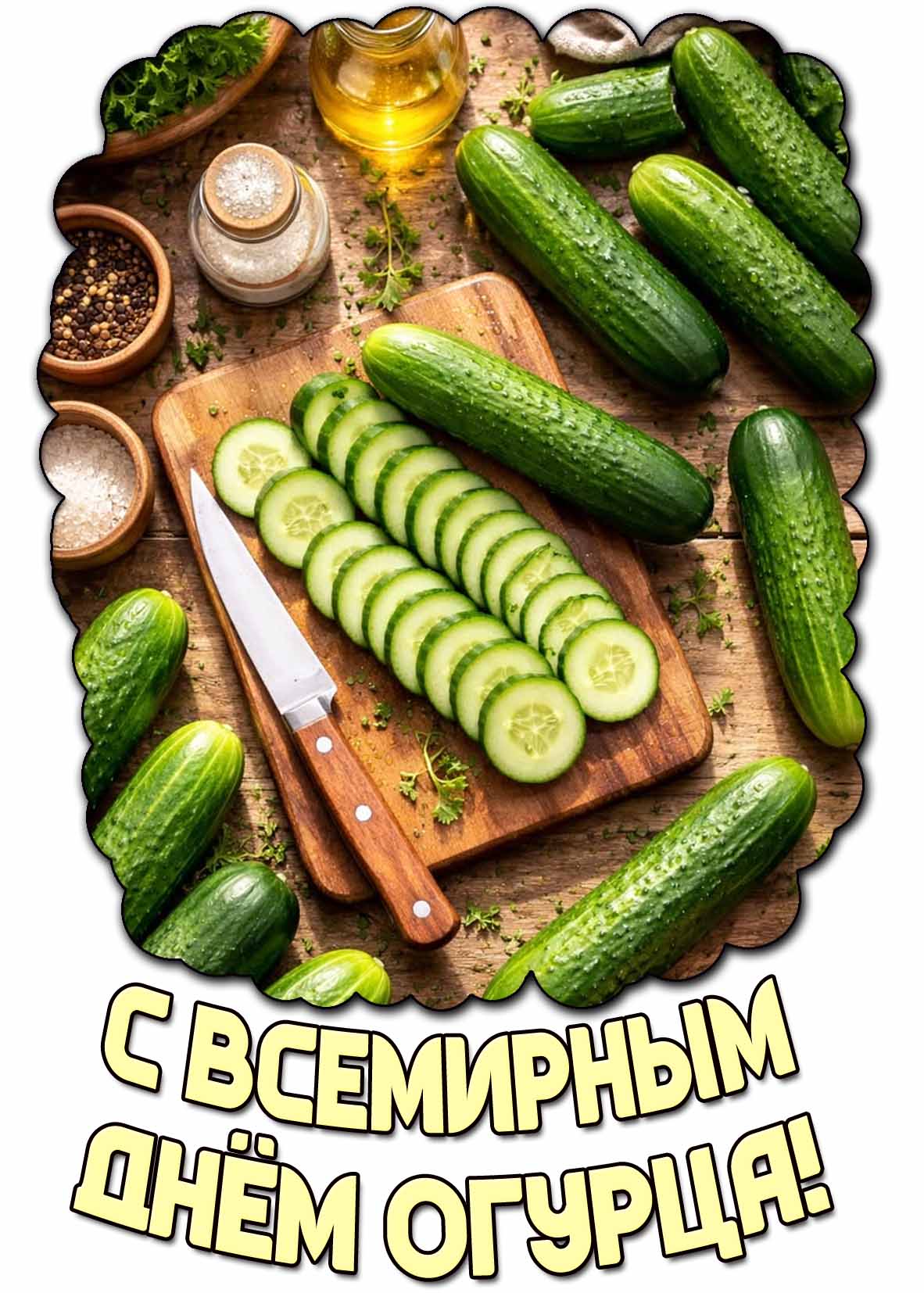 Картинка с Всемирным днём огурца