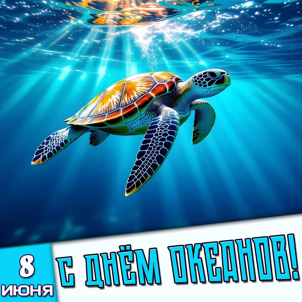 Картинка 8 июня - с днём океанов!