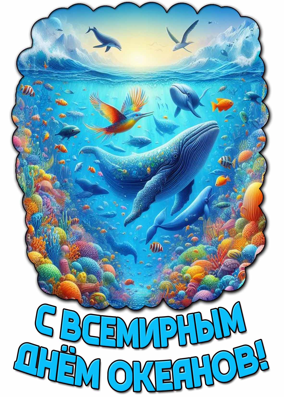 Картинка с Всемирным днём океанов