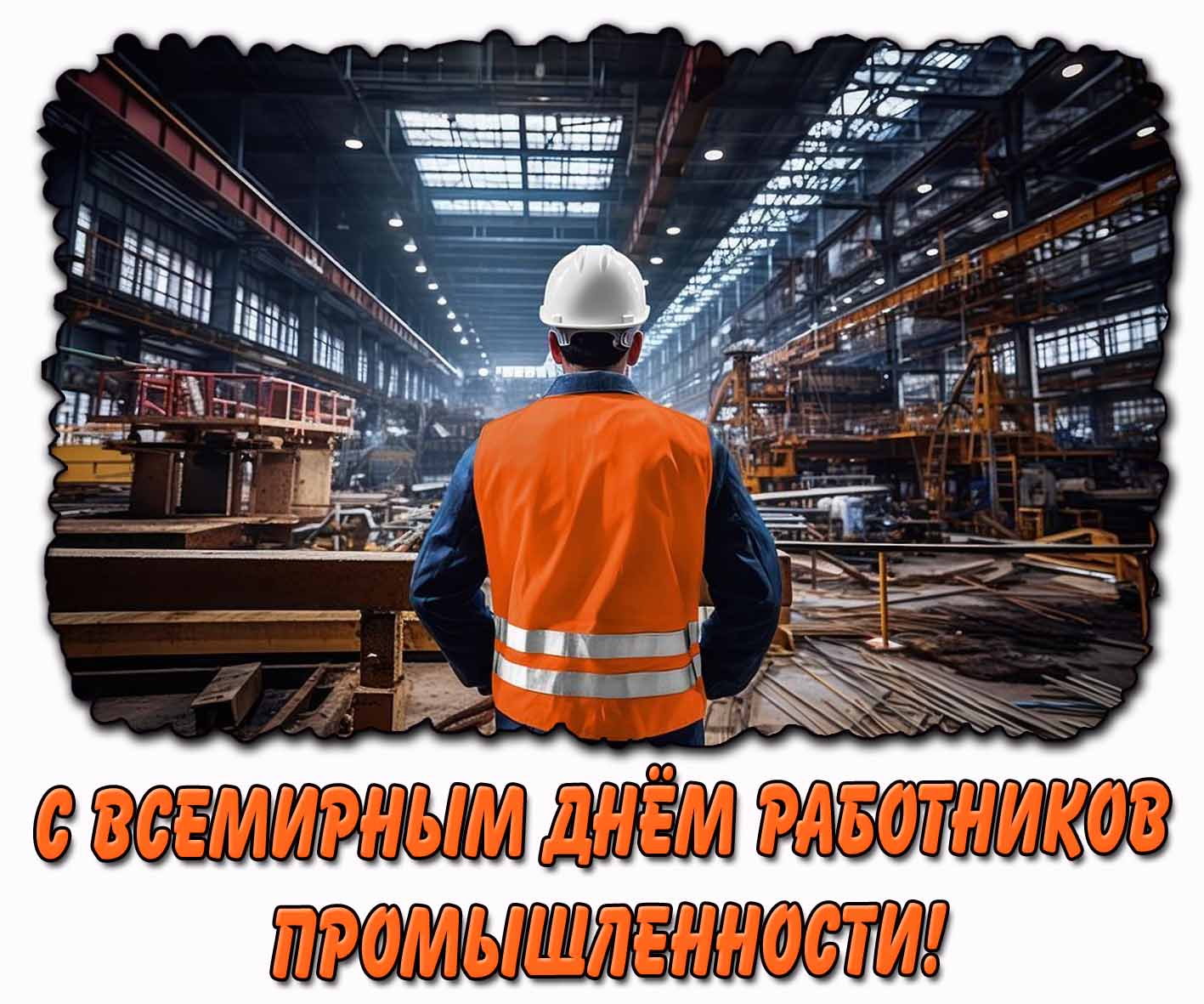 С Всемирным днём работников промышленности! - стильная открытка
