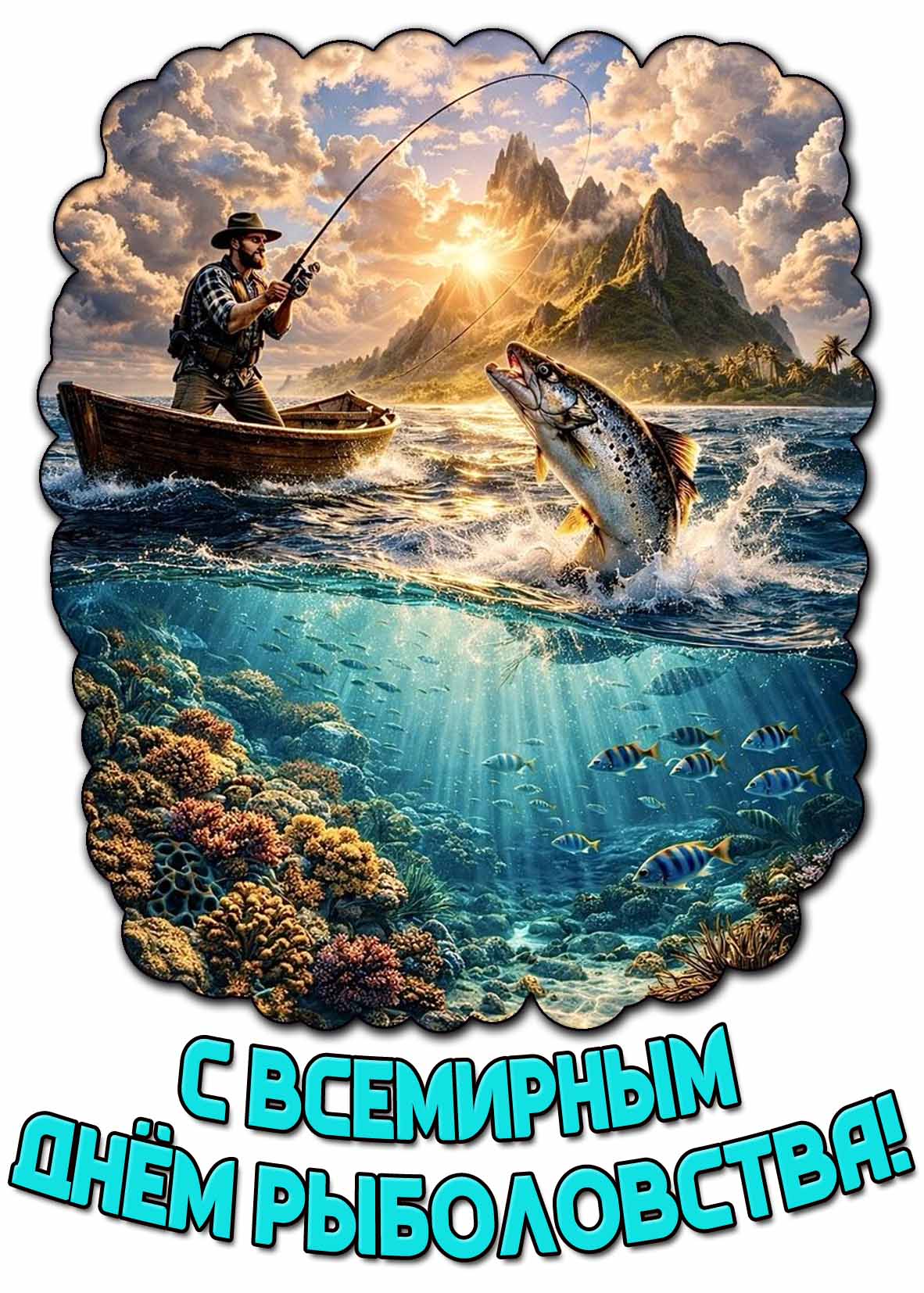 Картинка с Всемирным днём рыболовства