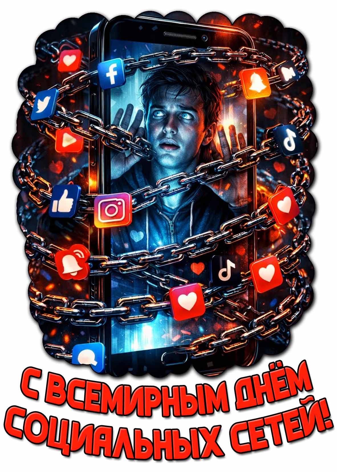 Открытка с Всемирным днём социальных сетей