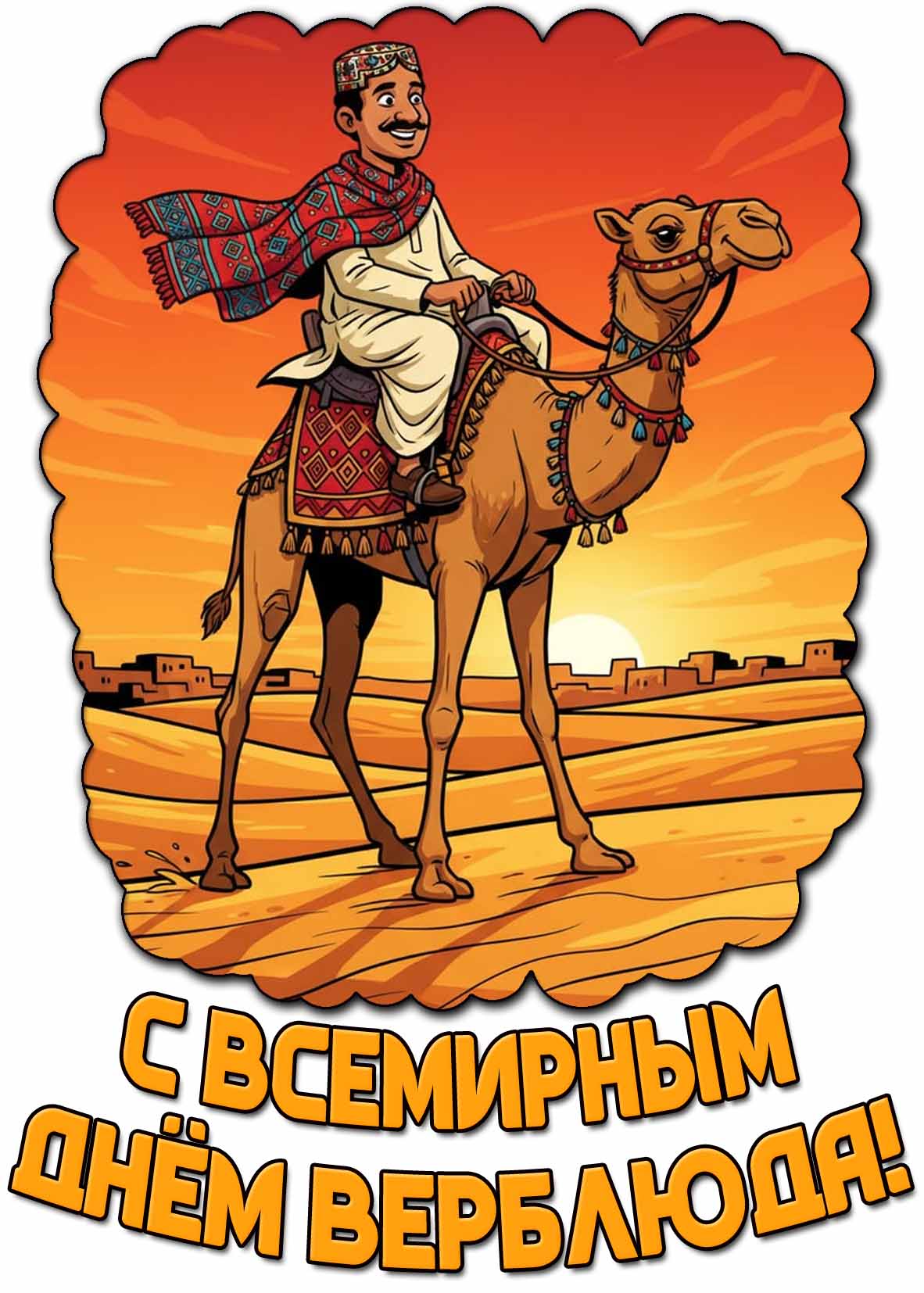 Открытка с Всемирным днём верблюда