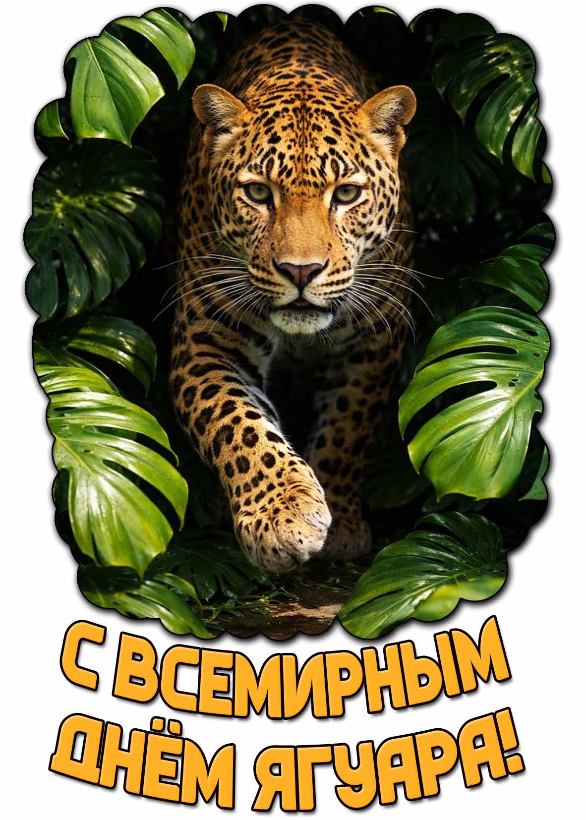 Открытка с Всемирным днём ягуара