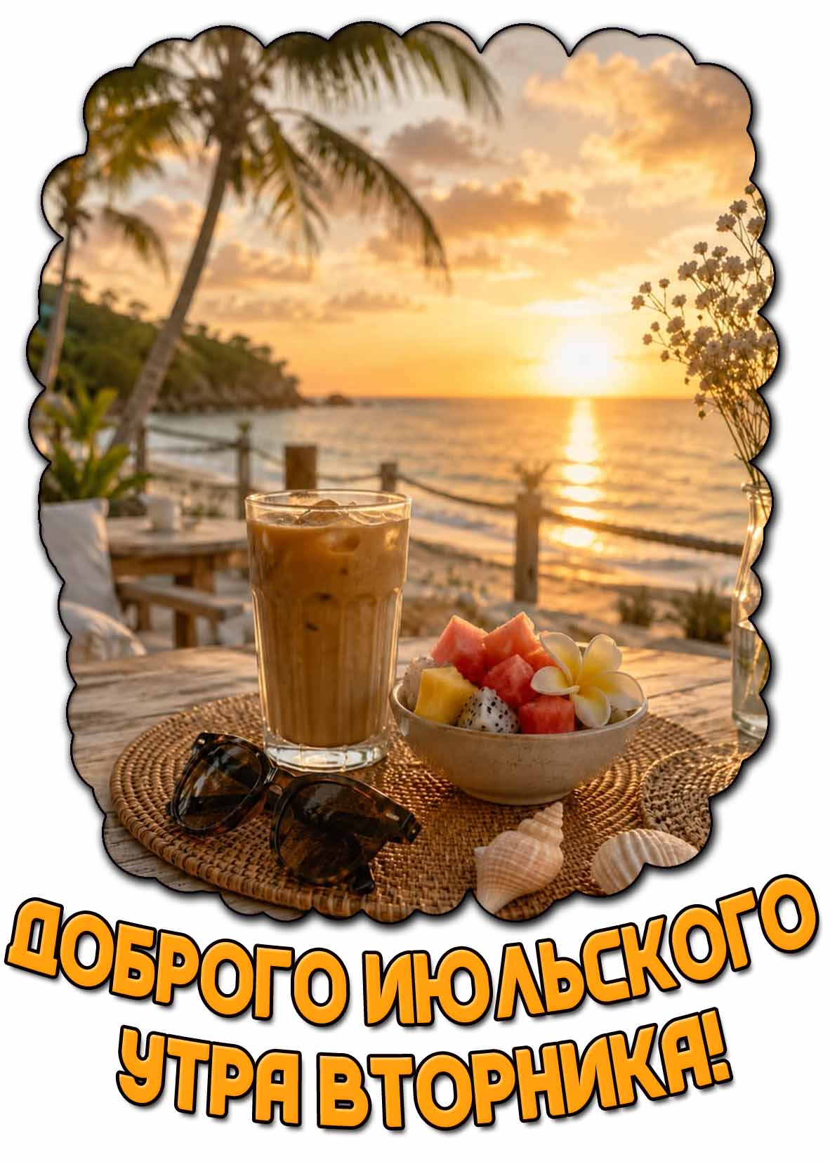 Открытка доброго июльского утра вторника