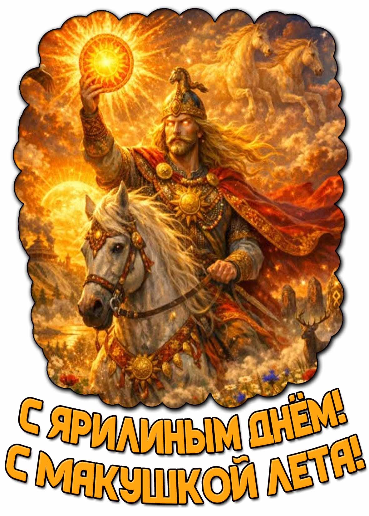 Открытка "С Ярилиным днём! С макушкой лета!"