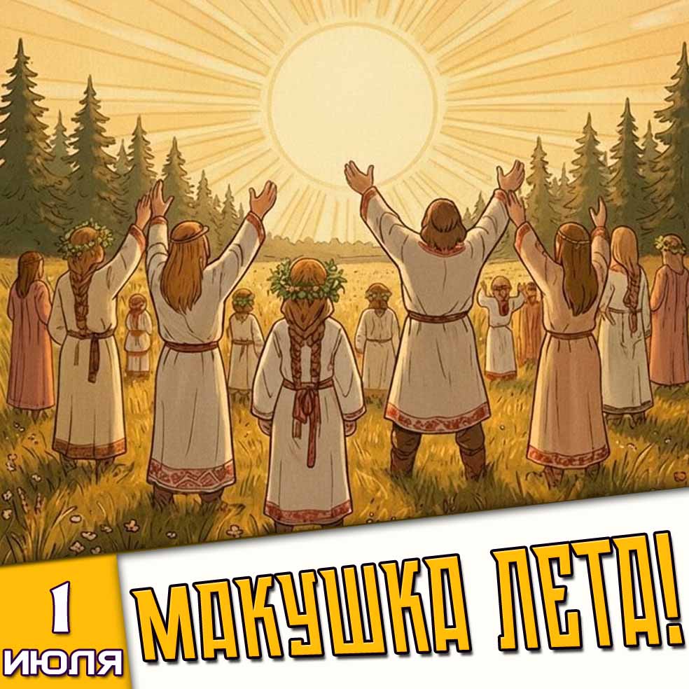 Открытка 1 июля - макушка лета!