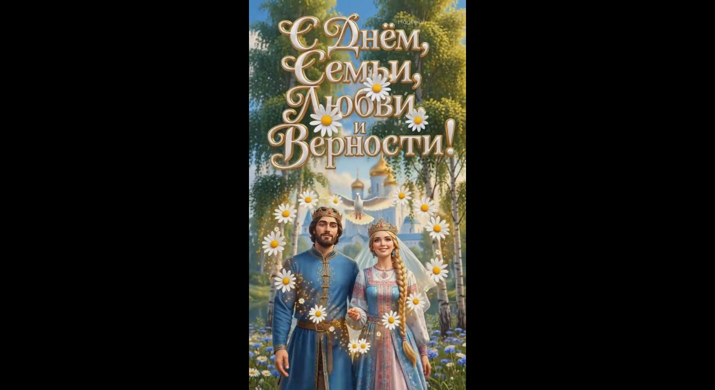 Видео открытка с днём семьи, любви и верности!