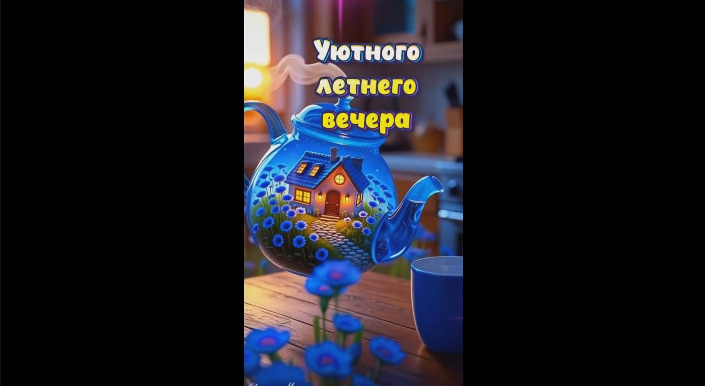 Видео открытка "Уютного летнего вечера! Пусть этот вечер будет тихим и тёплым!"