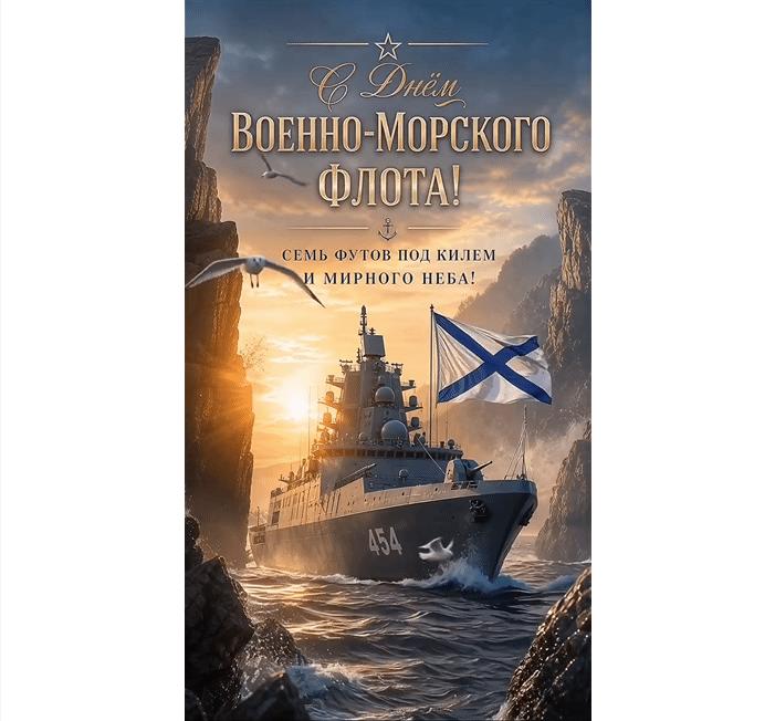 Гифка "С днём Военно-Морского Флота! Семь футов под килем и мирного неба!"