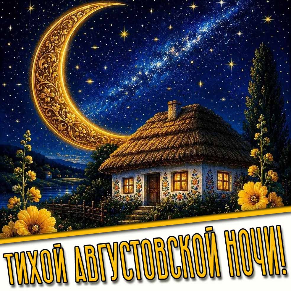 Тихой августовской ночи! - красивая открытка