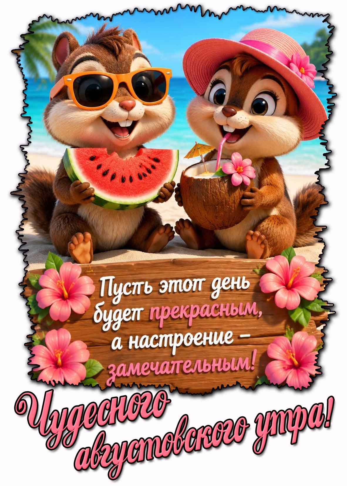Картинка "Чудесного августовского утра! Пусть этот день будет прекрасным, а настроение - замечательным!"
