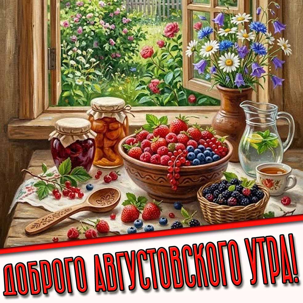 Доброго августовского утра! - красивая летняя открытка