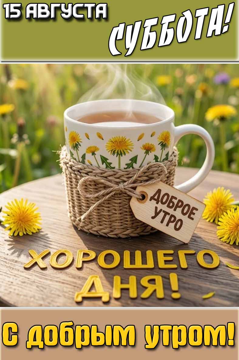 Картинка "15 августа суббота! С добрым утром! Хорошего дня!"