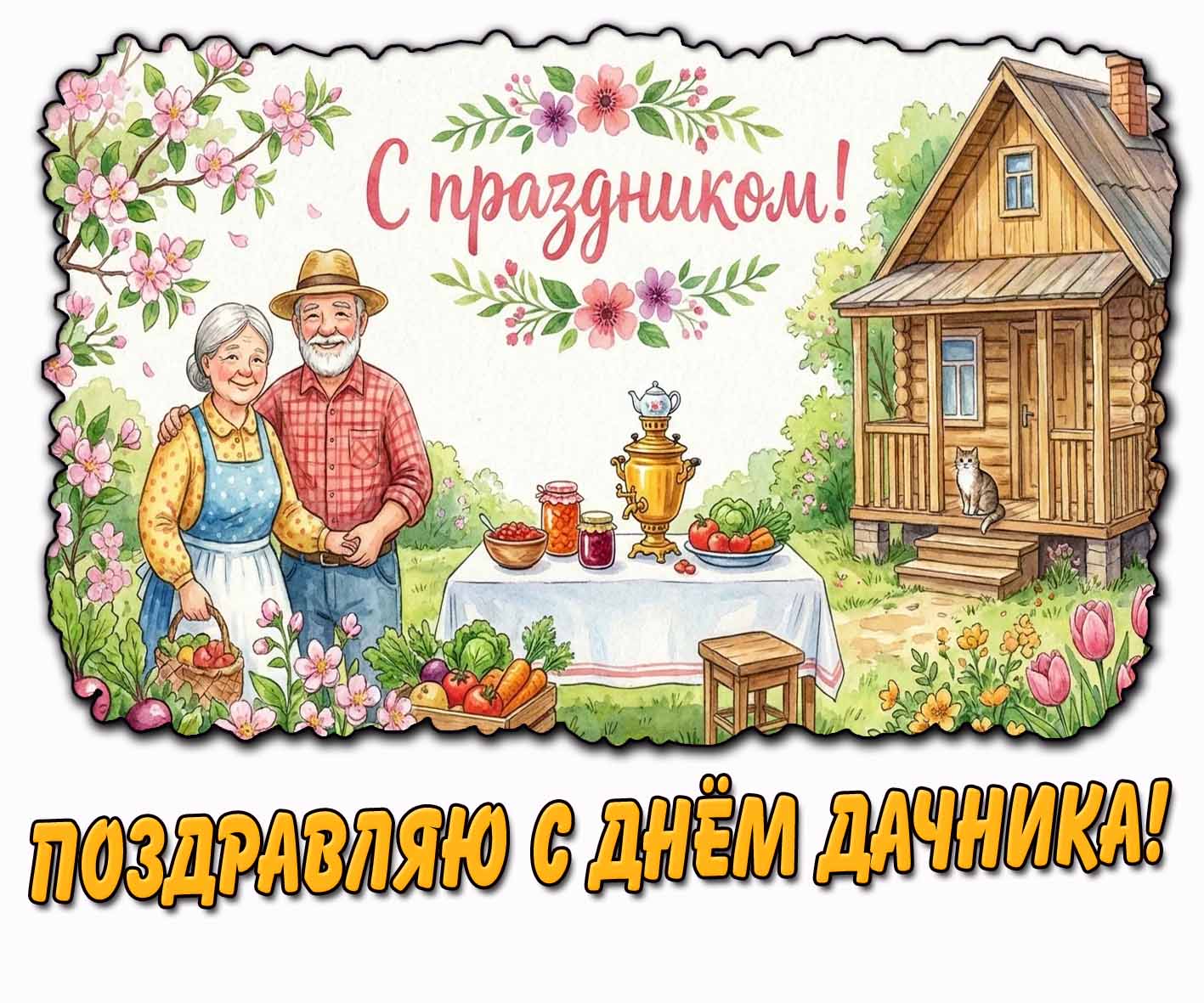 Красивая картинка "Поздравляю с днём дачника! С праздником!"