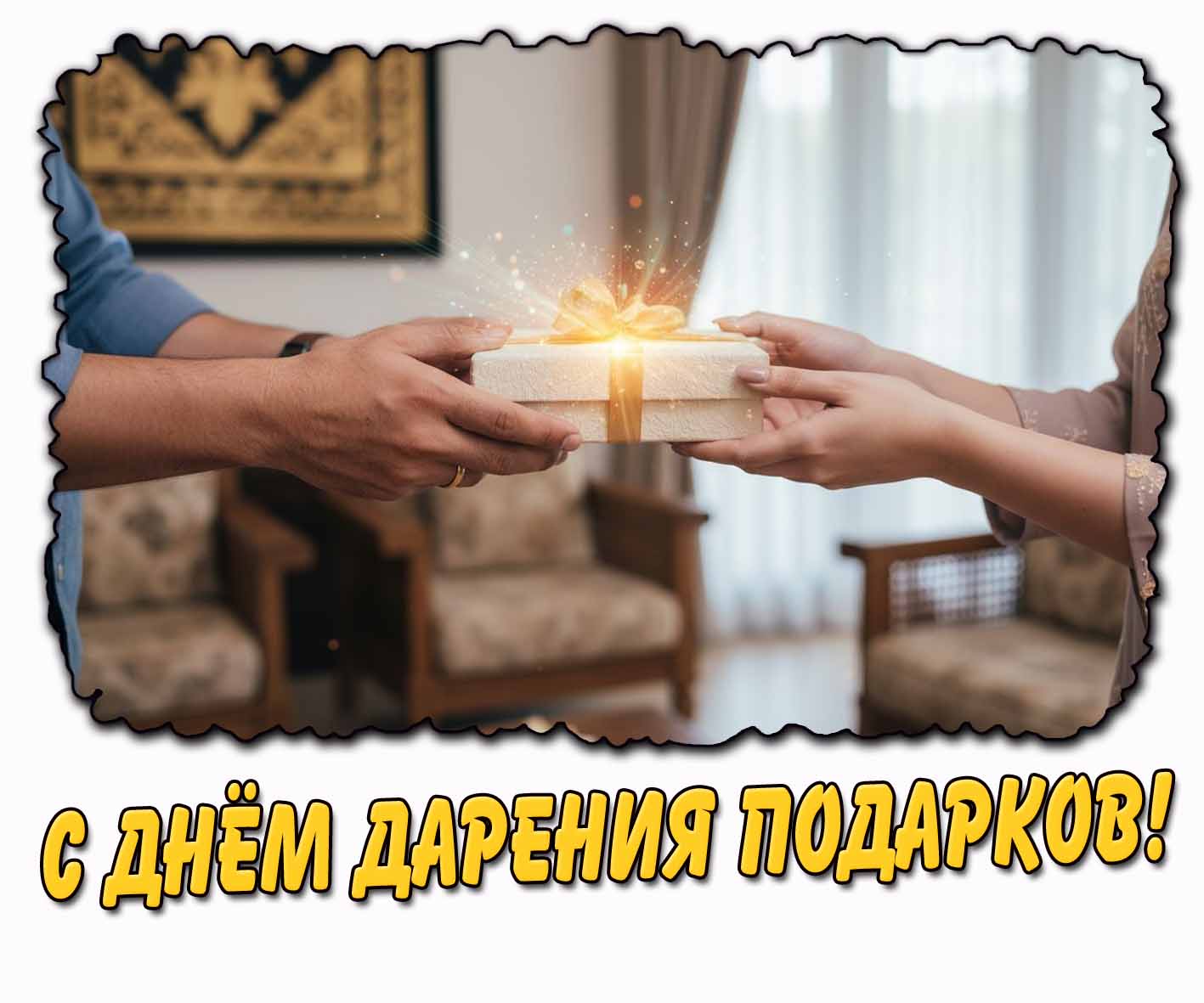 С днём дарения подарков! - красивая открытка