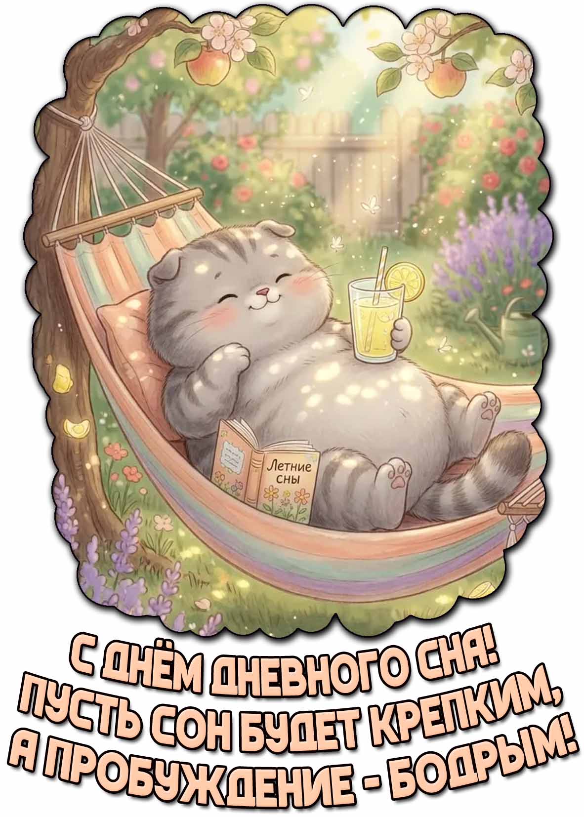 Картинка "С днём дневного сна! Пусть сон будет крепким, а пробуждение - бодрым!"