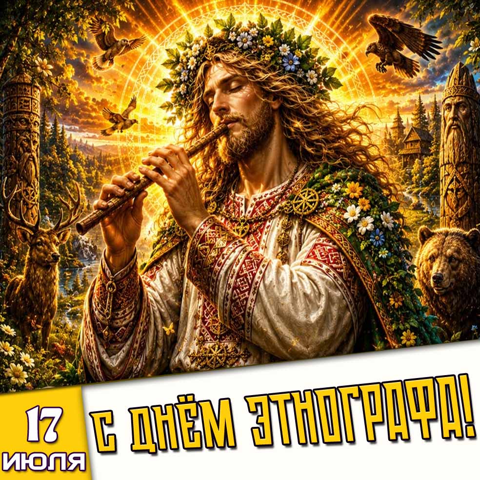 Открытка 17 июля - с днём этнографа!