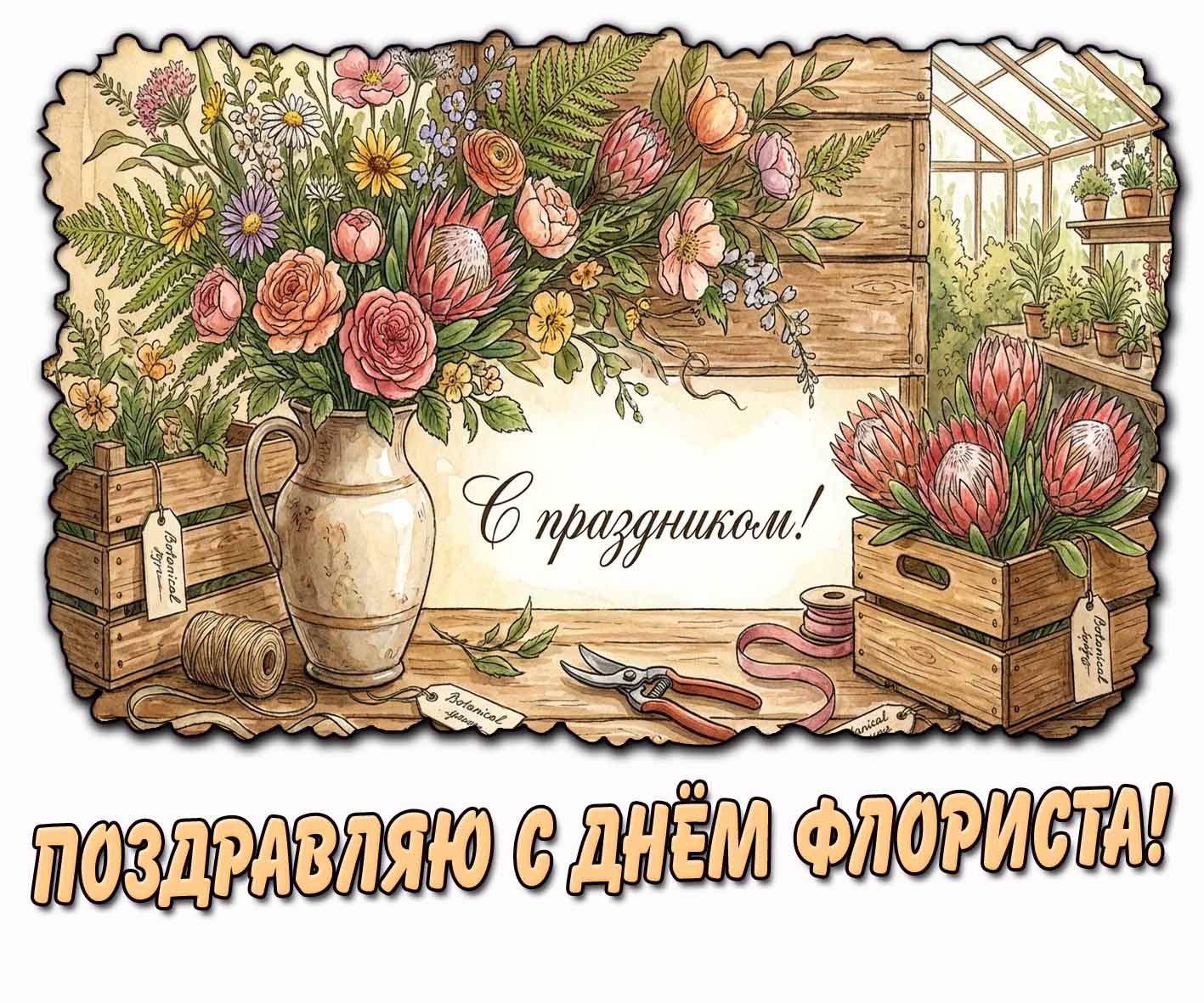 Красивая картинка "Поздравляю с днём флориста! С праздником!"