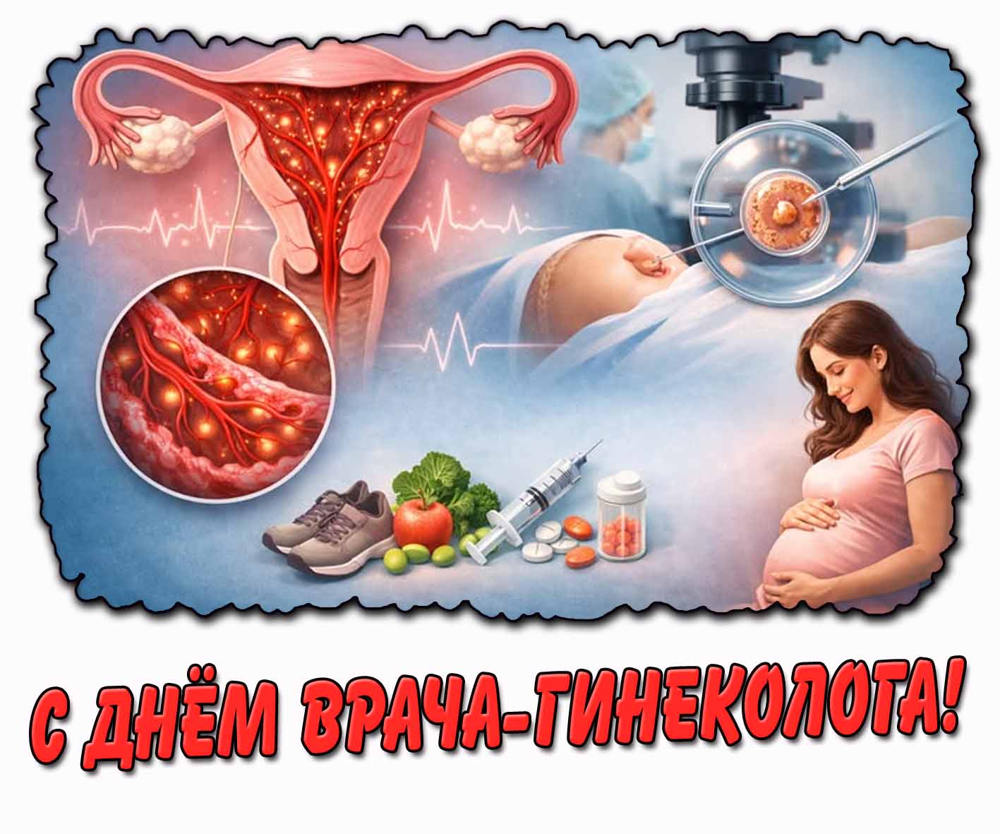 С днём врача-гинеколога! - красивая открытка