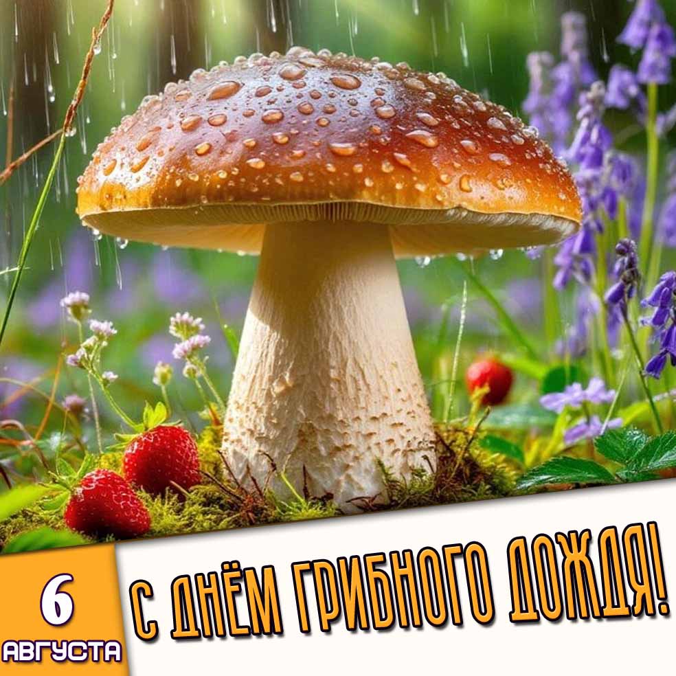 Картинка 6 августа - с днём грибного дождя!