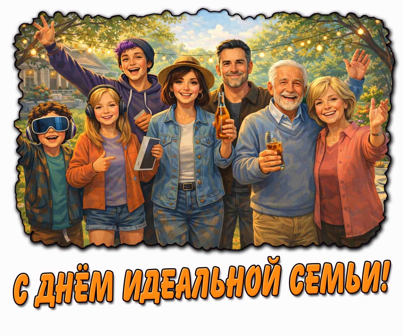 Стильная картинка с днём идеальной семьи