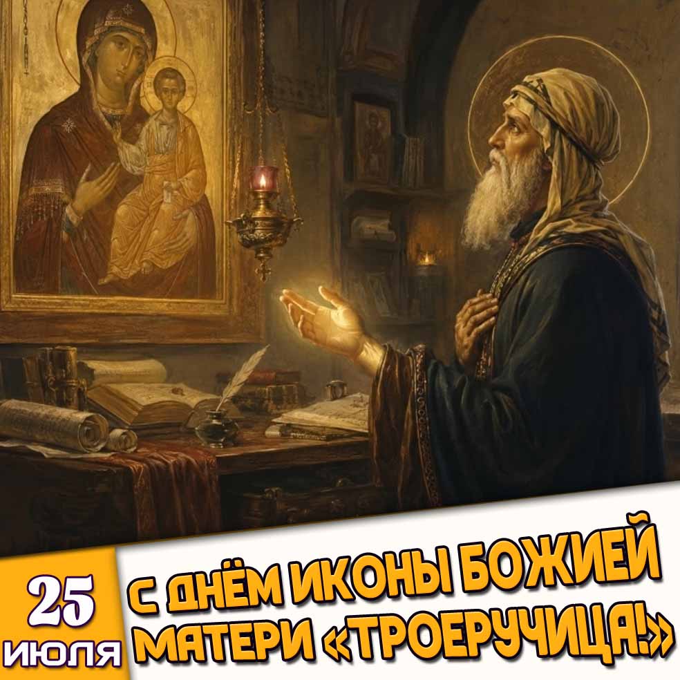 Картинка 25 июля - с днём иконы Божией Матери «Троеручица!»