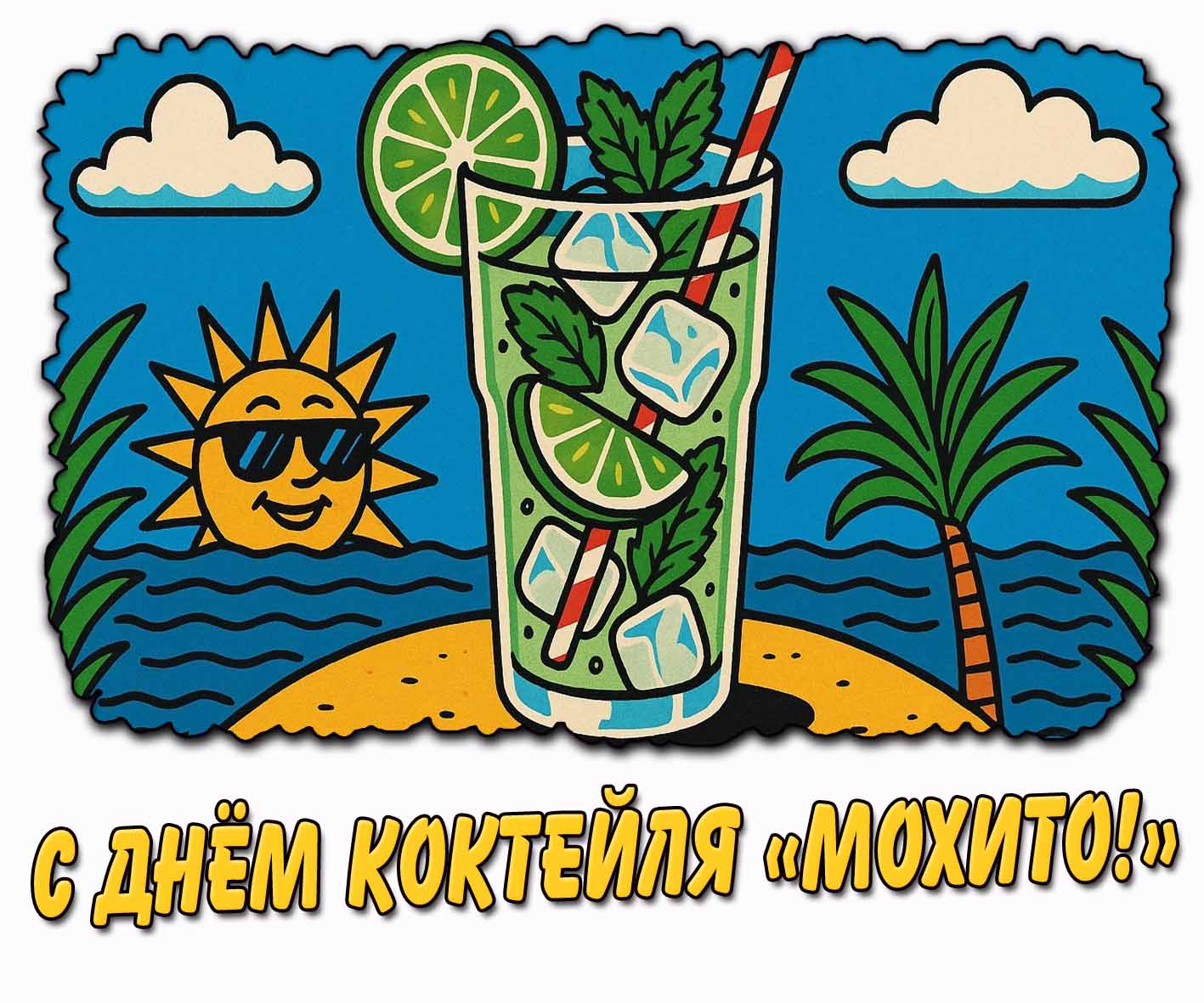 С днём коктейля «Мохито!» - красивая открытка