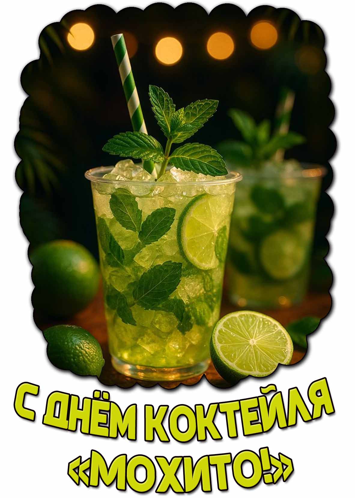Картинка с днём коктейля «Мохито!»
