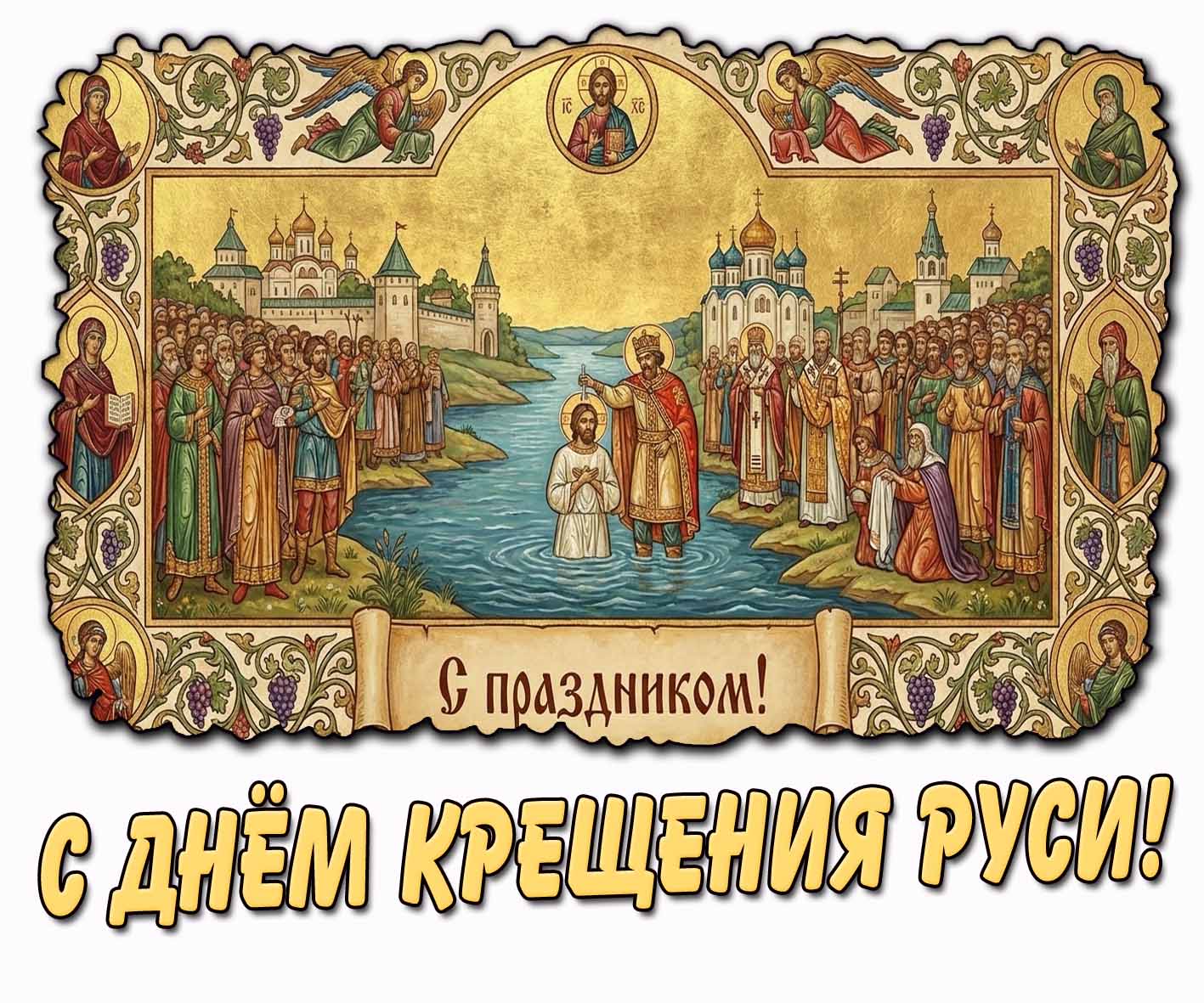 Православная картинка "С днём Крещения Руси! С праздником!"