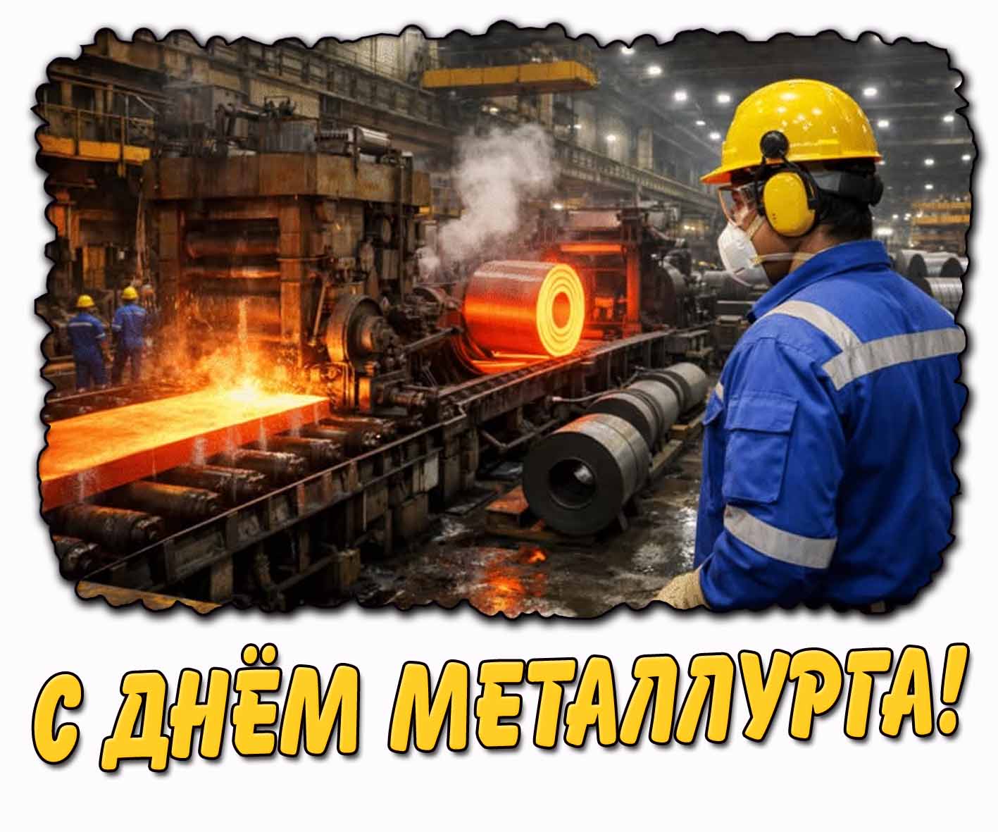 С днём металлурга! - стильная открытка