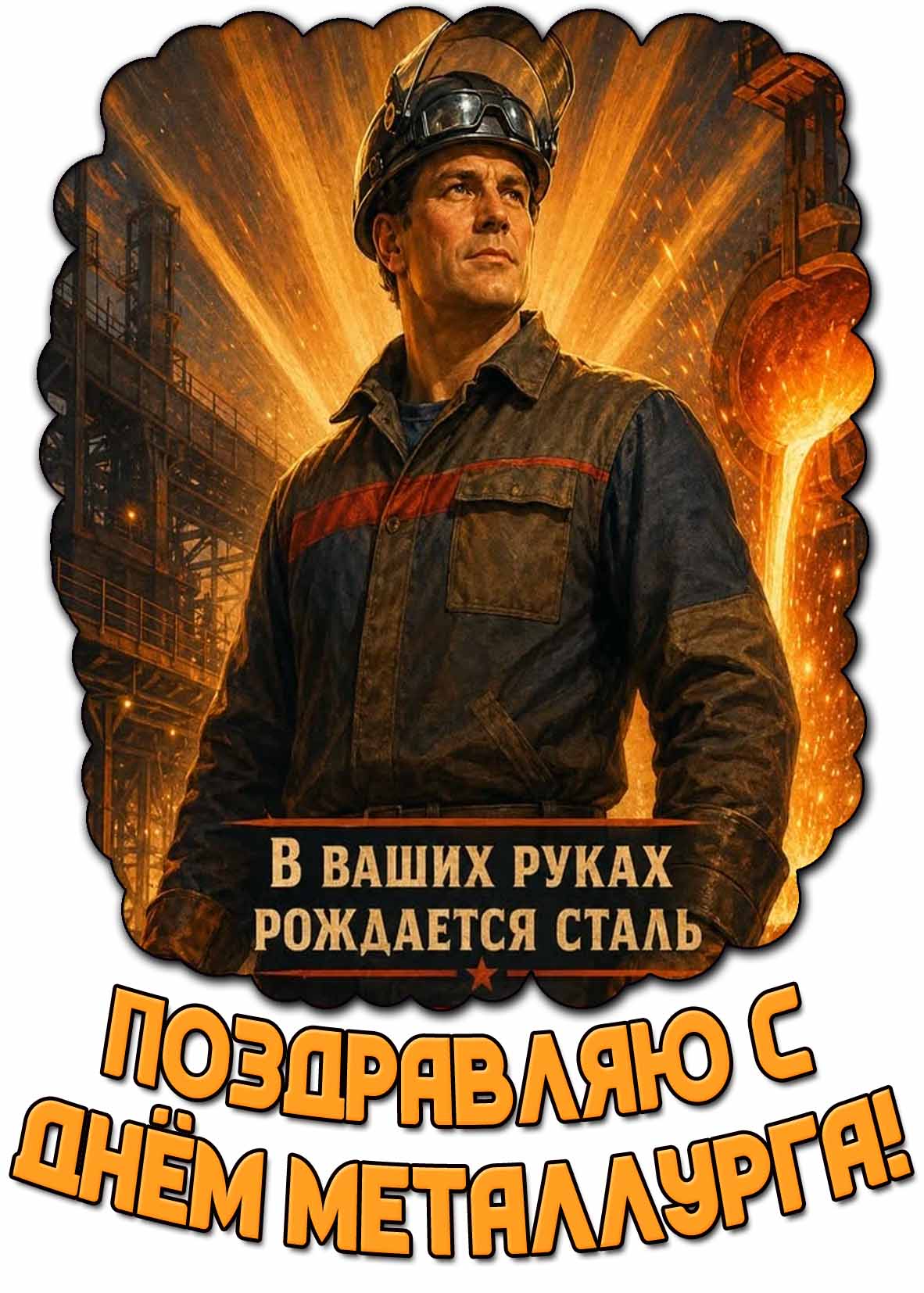 Картинка "Поздравляю с днём металлурга! В ваших руках рождается сталь!"