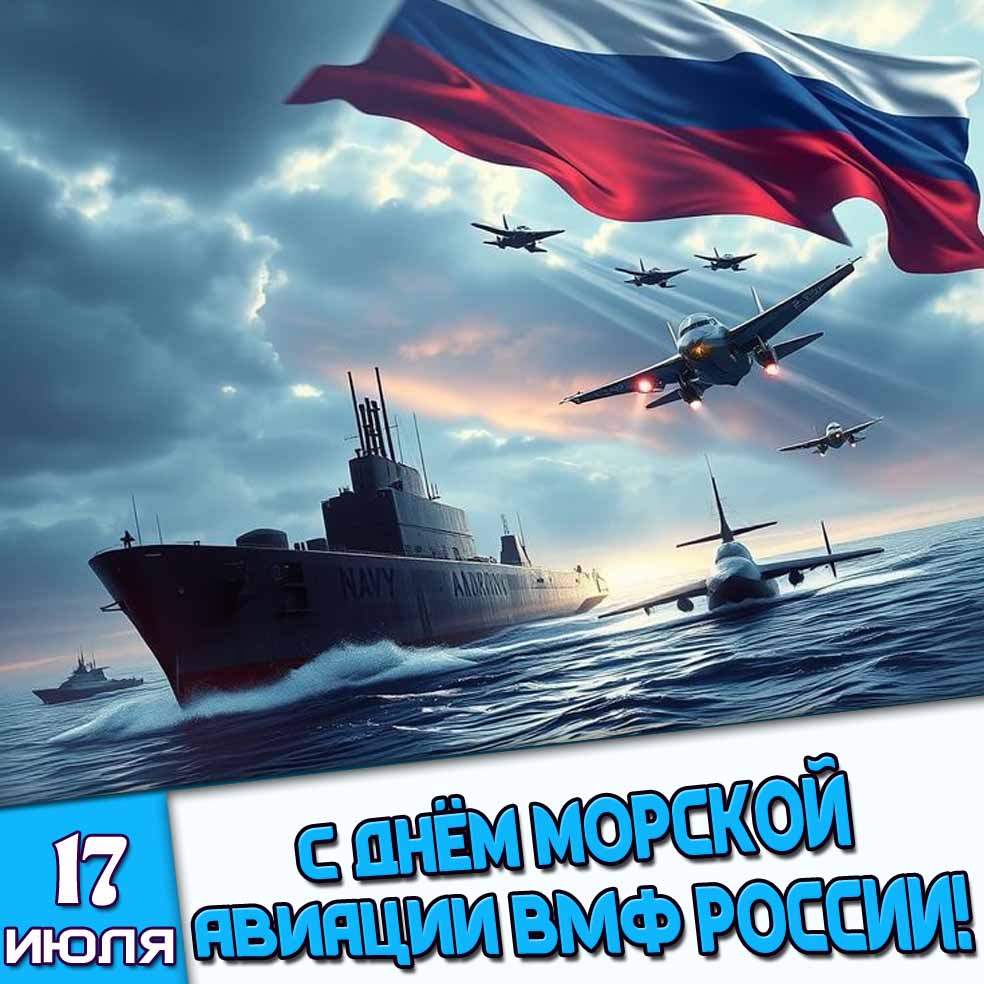 Открытка 17 июля - с днём морской авиации ВМФ России!
