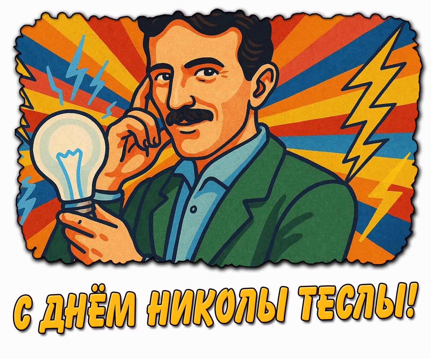 С днём Николы Теслы! - арт открытка