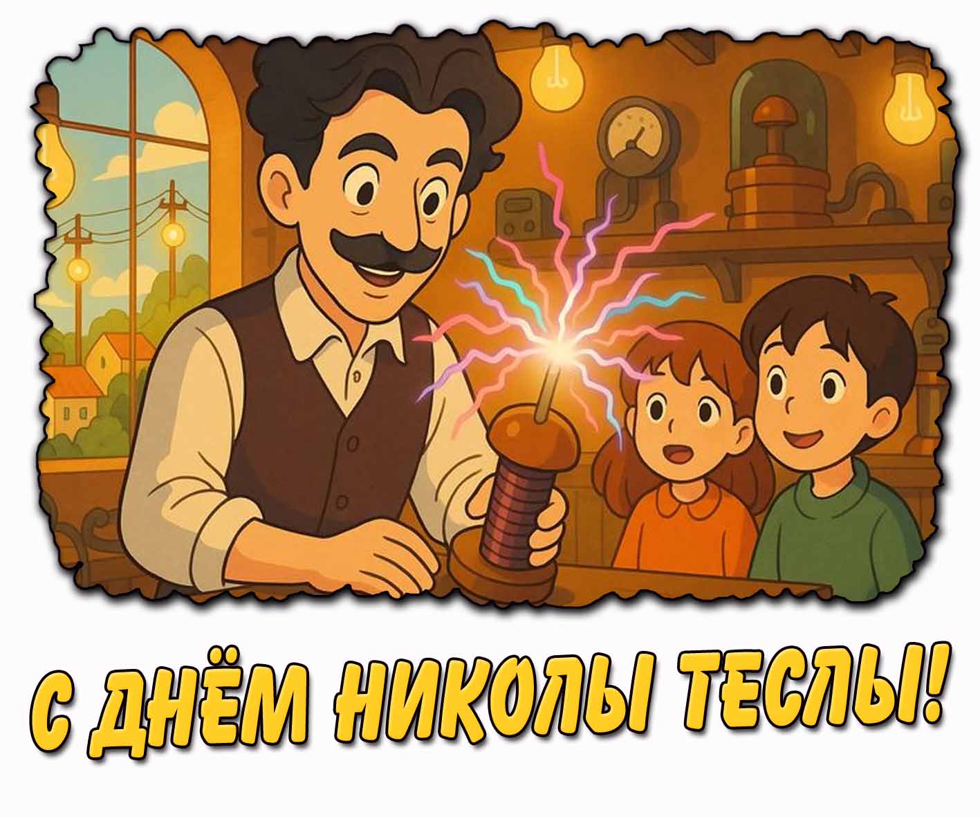 Прикольная картинка с днём Николы Теслы