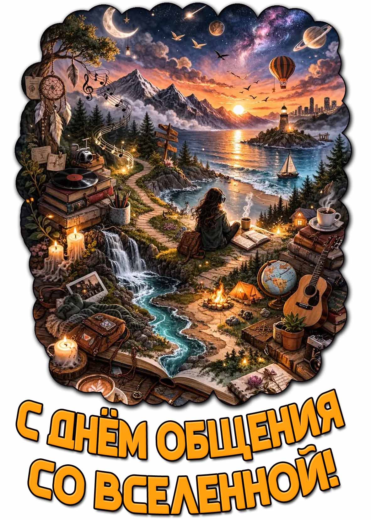 Открытка с днём общения со Вселенной