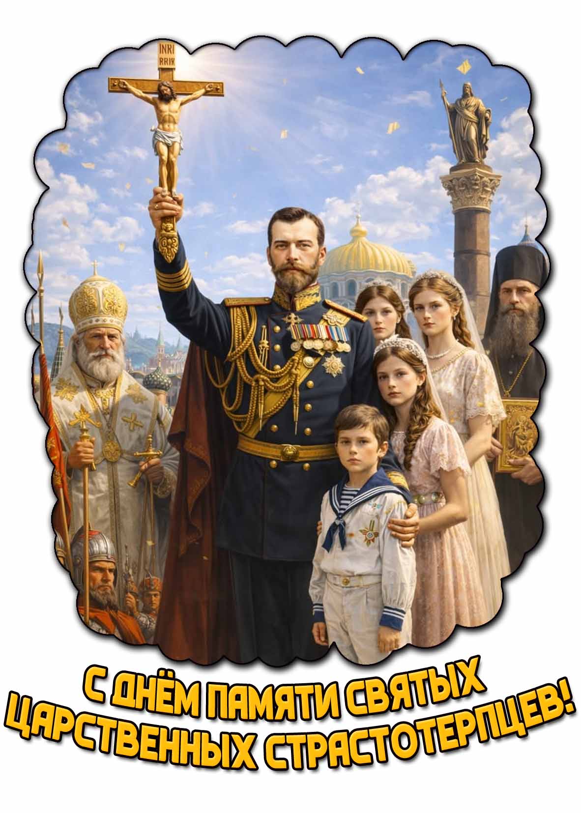 Открытка с днём памяти святых Царственных страстотерпцев