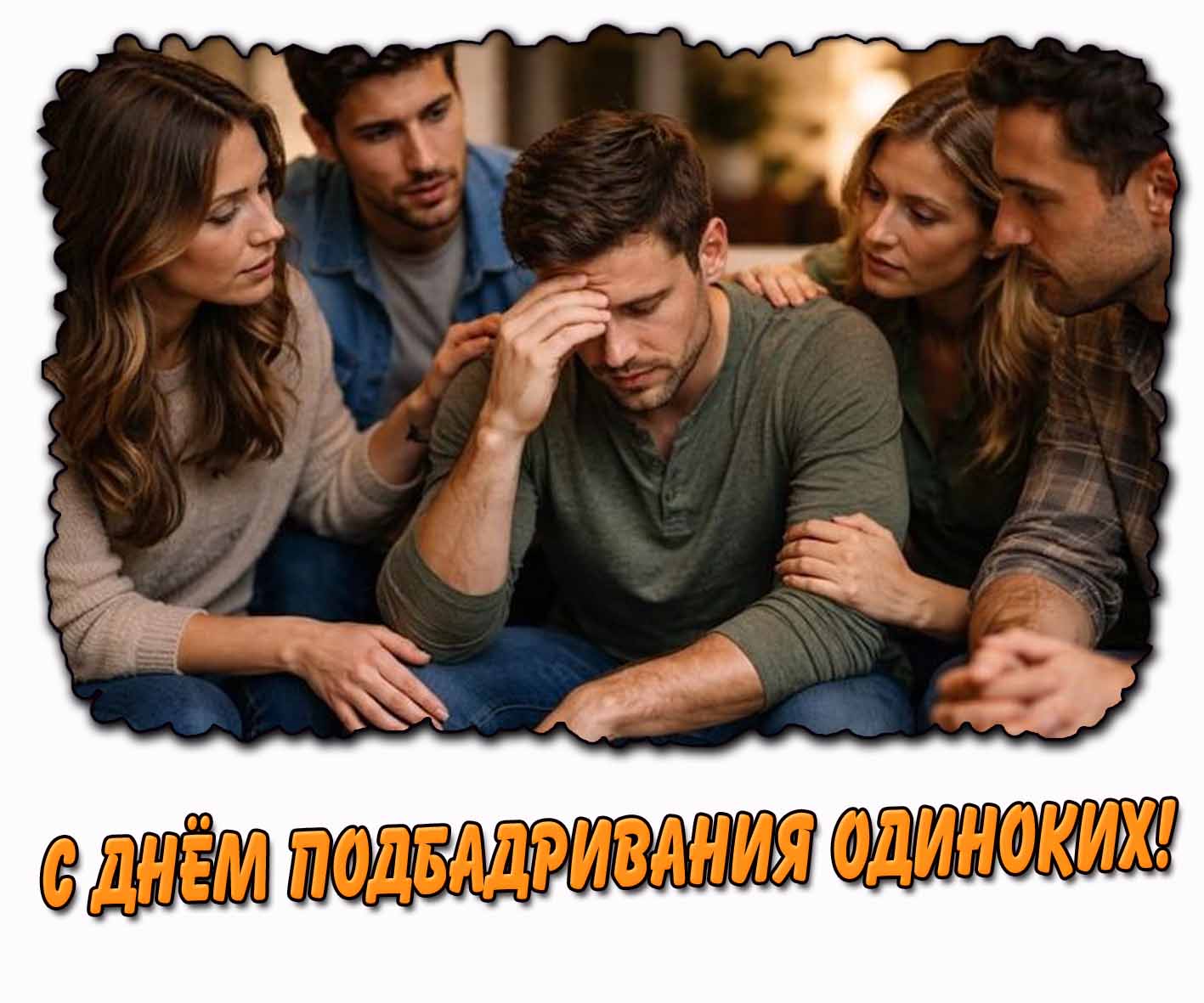 Открытка с днём подбадривания одиноких