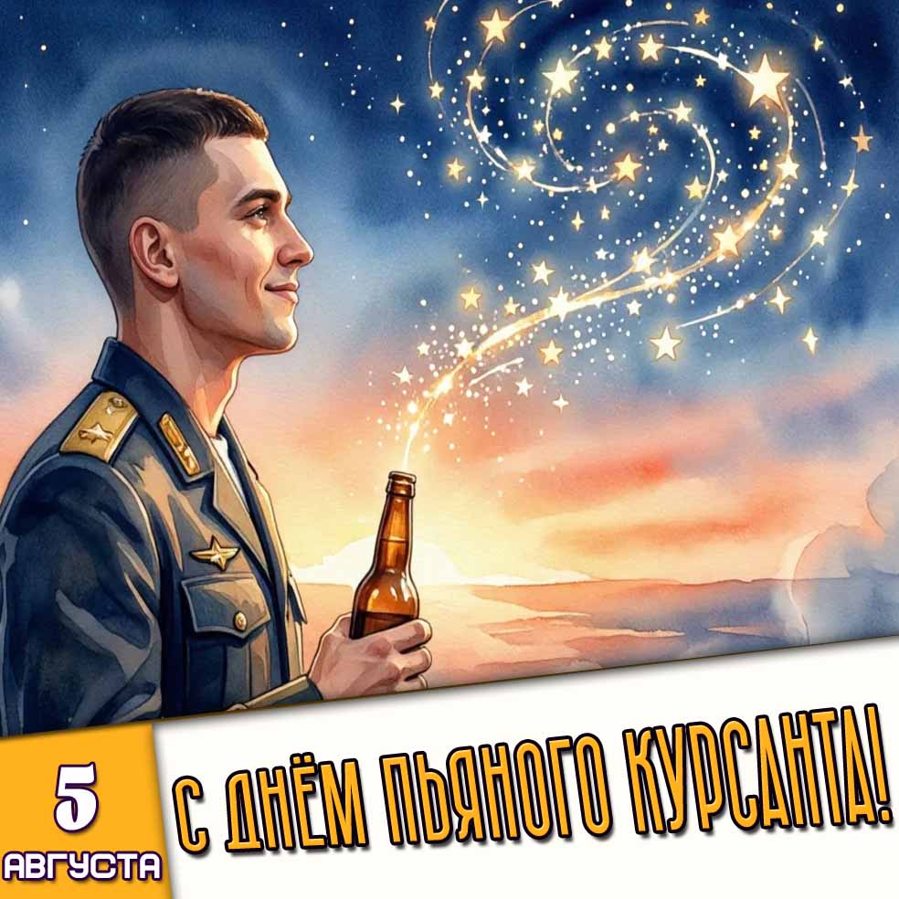 Картинка 5 августа - с днём пьяного курсанта!
