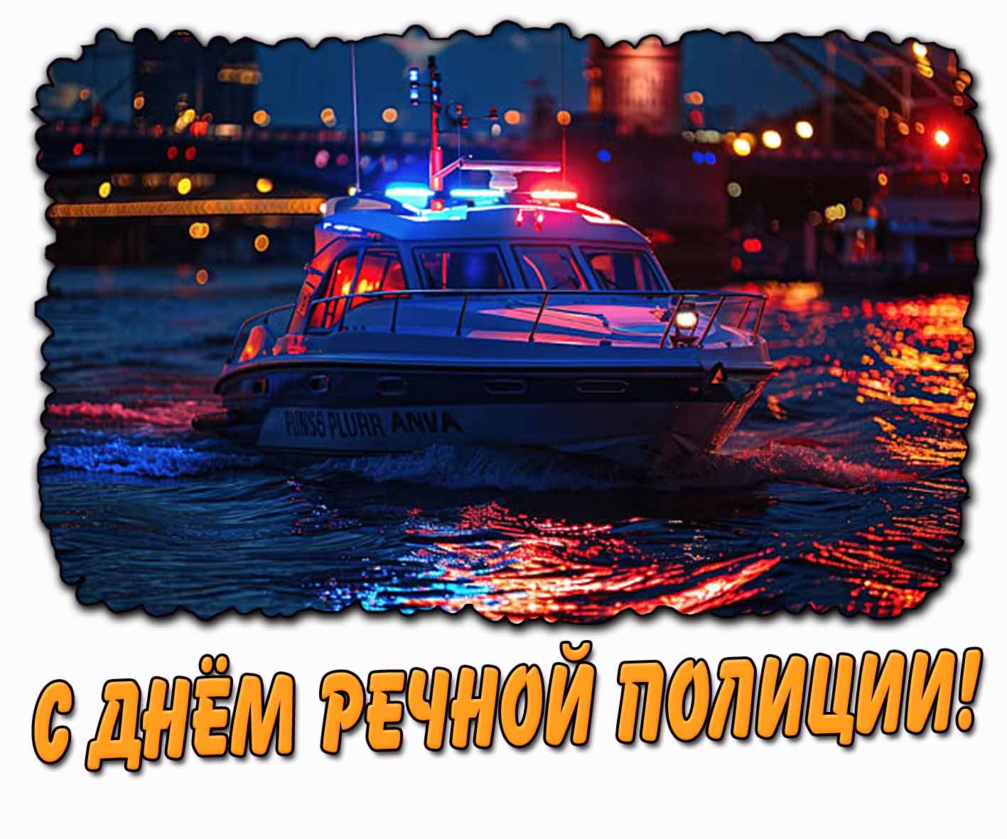 Вечерняя картинка с днём речной полиции